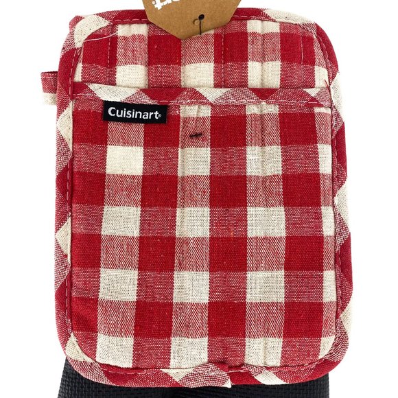 CUISINART Red Plaid Heat Resistant Oven Mitt & Pot Holder - Picture 7 of 12